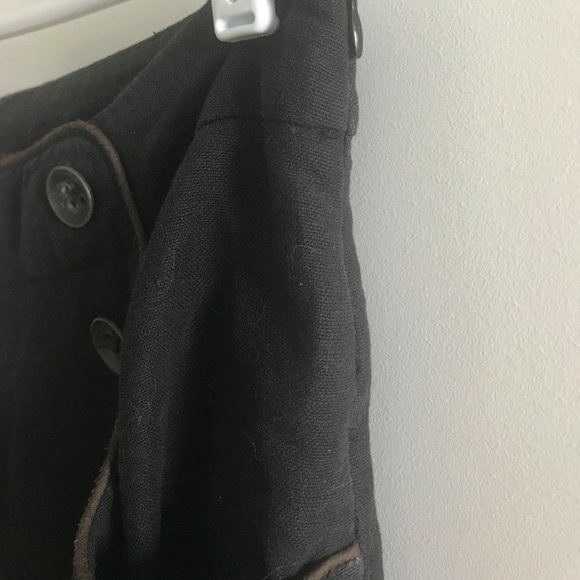 Mid-Rise Linen Pant with Sailor Button Detail - Picture 3 of 8